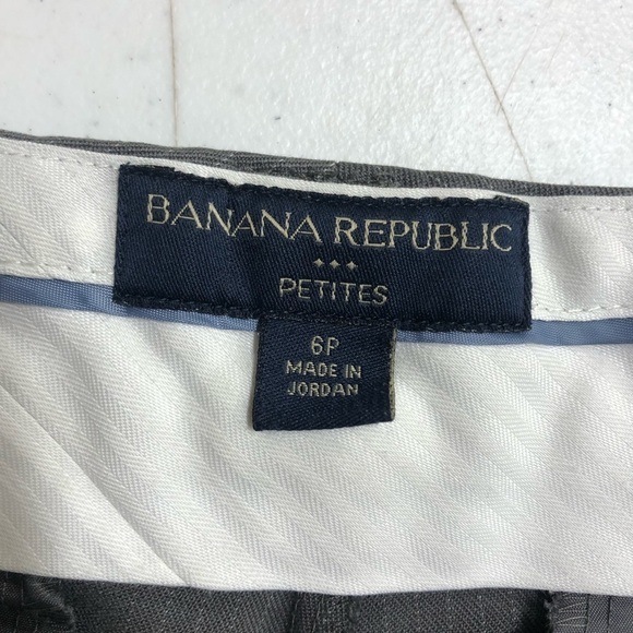 Banana Republic Factory Petite 6 Dress Pants Cropped Length Gray Striped - Picture 3 of 5
